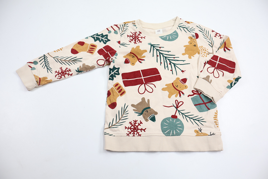 Sweatshirt fra H&M - Størrelse 98 - Off-white