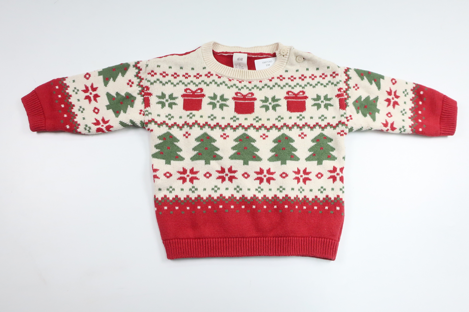 Strikket sweater fra H&M - Størrelse 68 - Rød