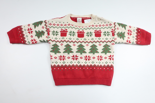 Strikket sweater fra H&M - Størrelse 68 - Rød
