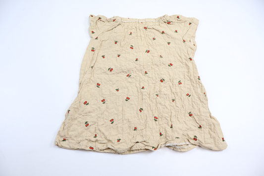 Klänning med körsbär från Hemsytt - Storlek 86/92 - Beige