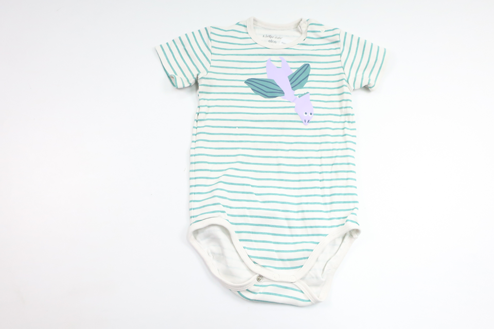 Randig body från Ellos - Storlek 80 - Vit