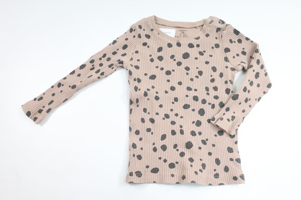 Ribstrikket sweater fra Lindex - Størrelse 86 - Beige