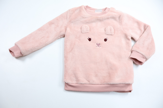 Fleecetrøje med bamse fra So Cute - Størrelse 98 - Rosa