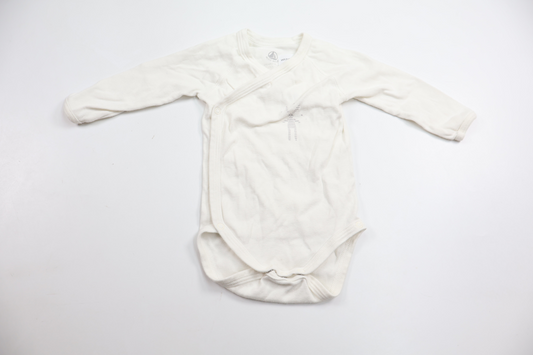 Slå om-body fra Petit Bateau - Størrelse 62/68 - Hvid