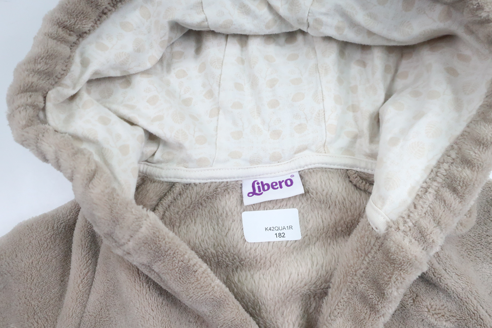 Badekåbe/Sloppekåbe i fleece fra Libero - Størrelse 86/92 - Beige