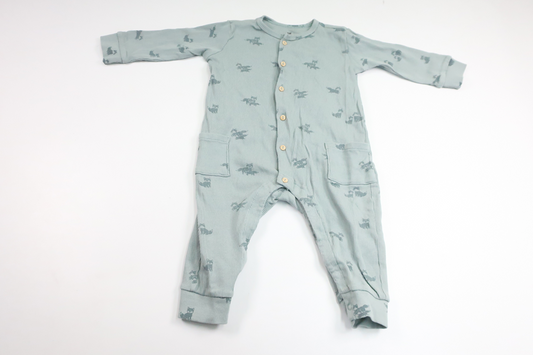 Ribbet jumpsuit fra H&M - Størrelse 74 - Blå