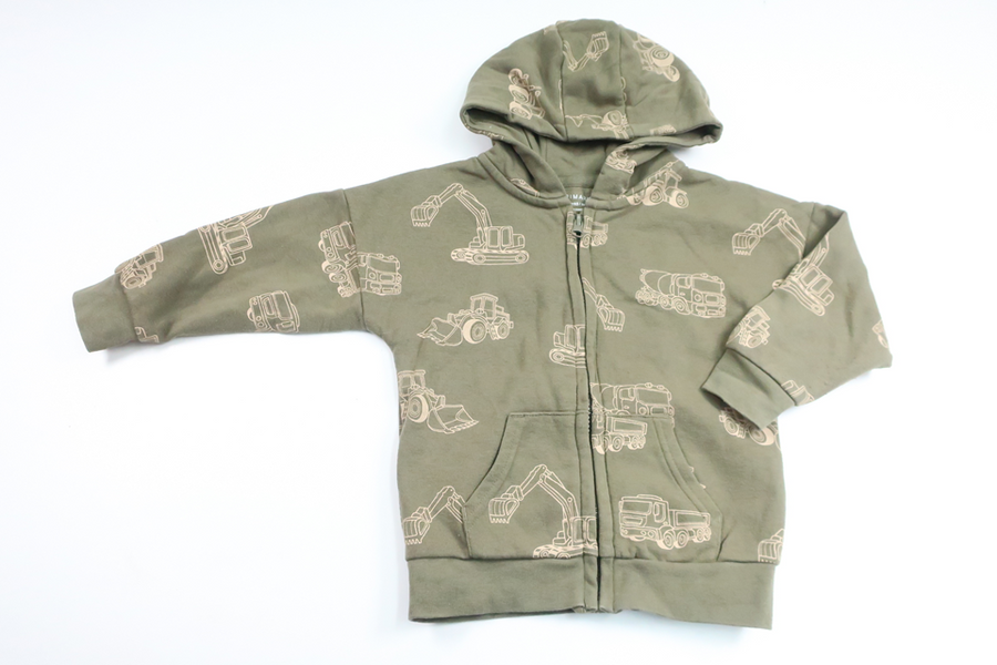 Hættejakke med traktorer fra Primark - Størrelse 98 - Grøn