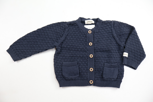 Strikket cardigan fra Newbie - Størrelse 62 - Marineblå