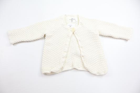 Strikket cardigan fra H&M - Størrelse 68 - Hvid