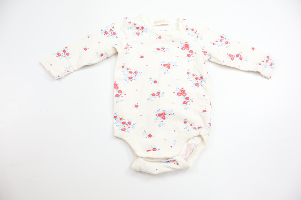 Blomstret body fra Lindex - Størrelse 62 - Hvid
