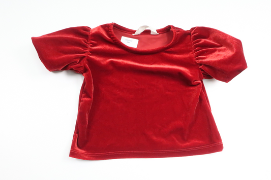 Veloursweater fra H&M - Størrelse 92 - Rød
