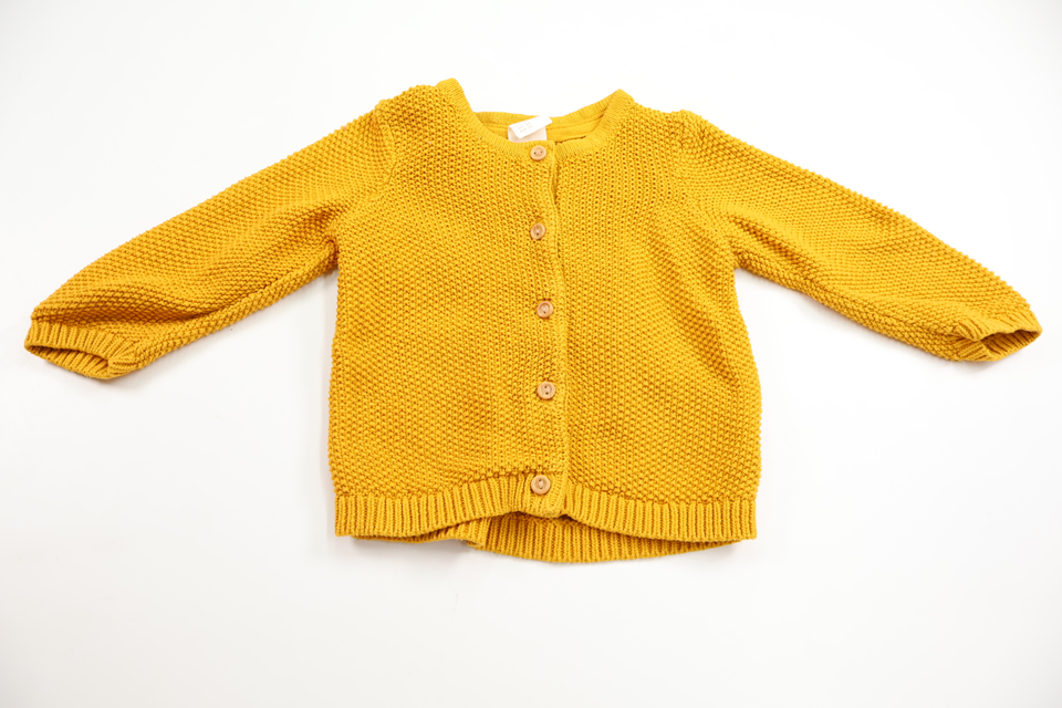 Strikket cardigan fra H&M - Størrelse 68 - Gul