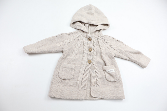 Strikket munkjakke fra Newbie - Størrelse 62 - Beige