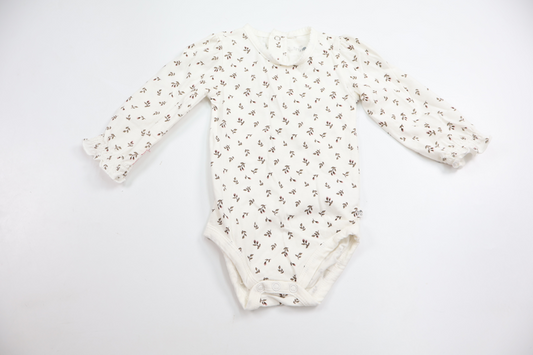 Blomstret body fra Tiny One - Størrelse 62 - Hvid
