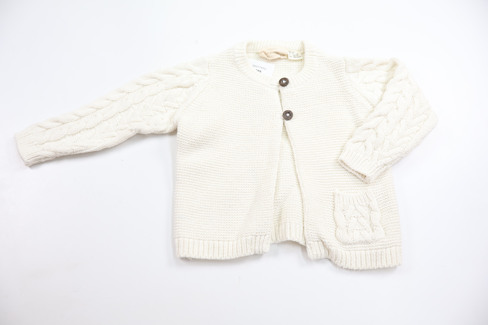 Strikket cardigan fra Lupilu - Størrelse 62/68 - Hvid