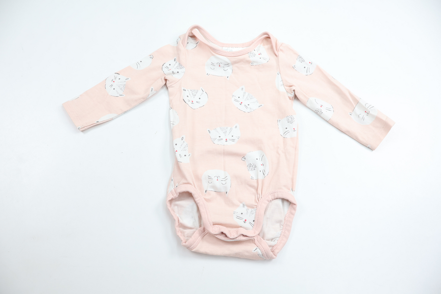 Body med katte fra H&M - Størrelse 62 - Rosa