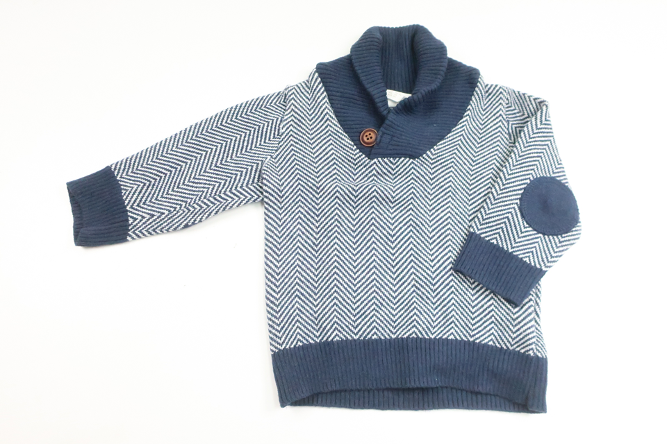 Strikket sweater fra H&M - Størrelse 68 - Marineblå