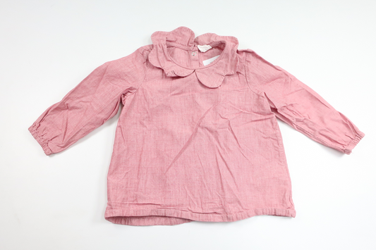 Bluse med krave fra H&M - Størrelse 86 - Rød
