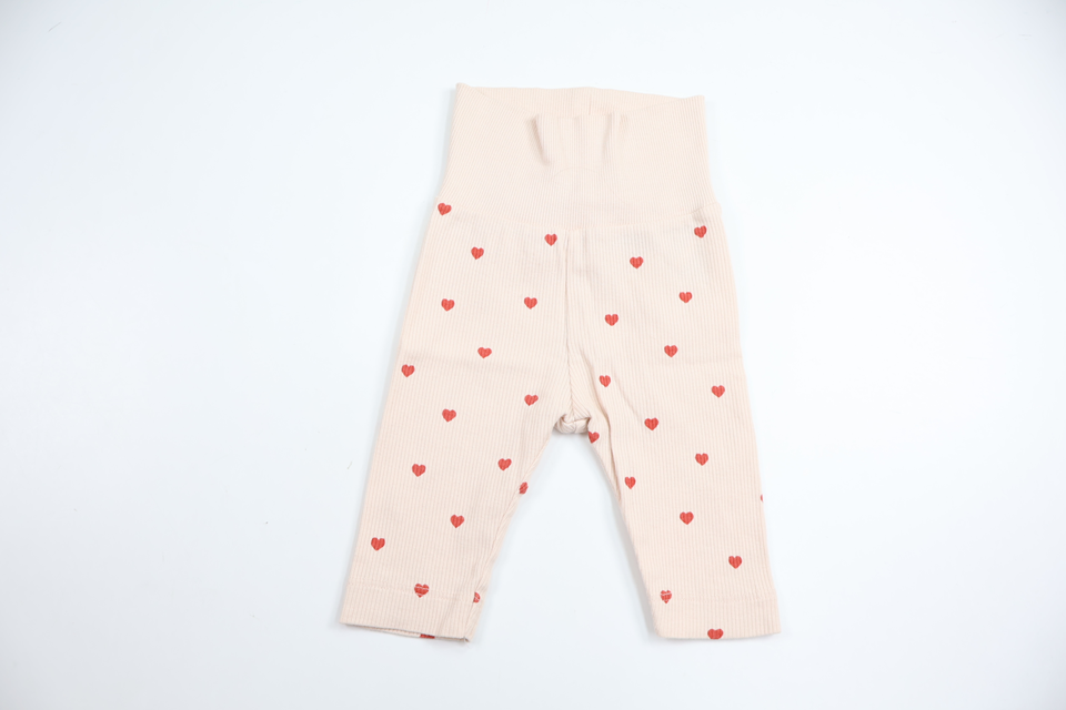 Ribbede bukser med hjerter fra H&M - Størrelse 56 - Rosa