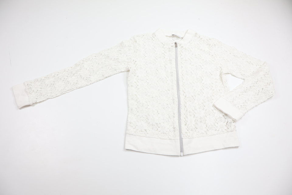 Blomstret cardigan fra My Wear Young - Størrelse 146/152 - Hvid