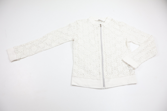 Blomstret cardigan fra My Wear Young - Størrelse 146/152 - Hvid