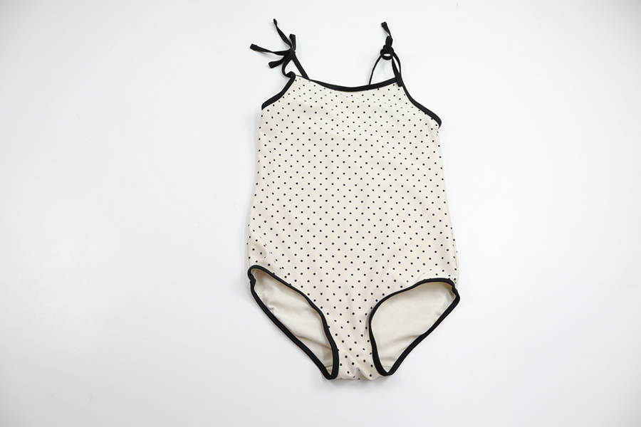 Prikket badedragt fra H&M - Størrelse 122/128 - Råhvid