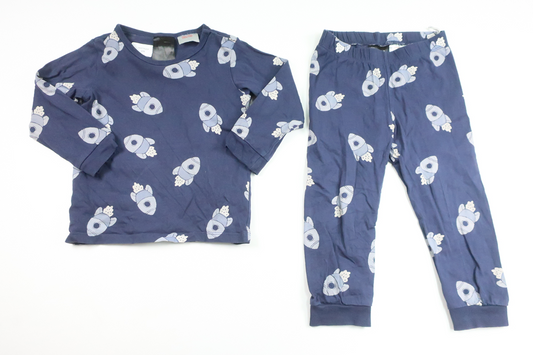 Todelt pyjamas fra H&M - Størrelse 86 - Marineblå