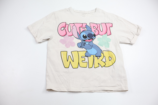 T-shirt med Stitch från Name It - Storlek 122/128 - Vit