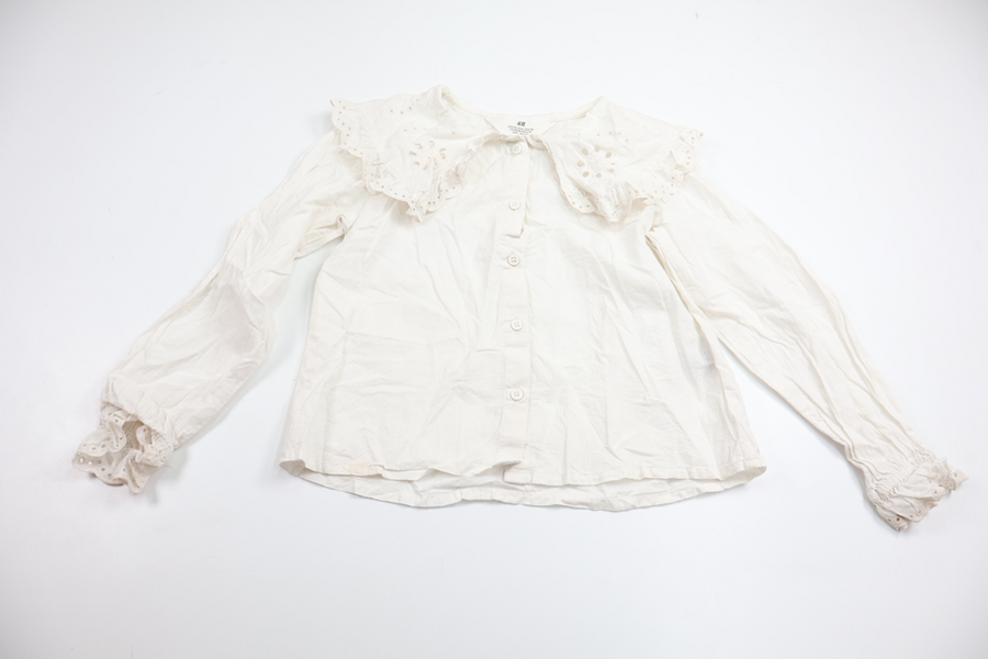 Bluse fra H&M - Størrelse 122 - Hvid
