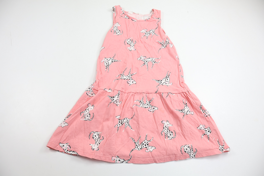 Kjole med hunde fra H&M - Størrelse 122/128 - Rosa