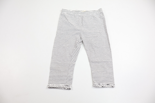 Korte stribede leggings fra H&M - Størrelse 110 - Hvid