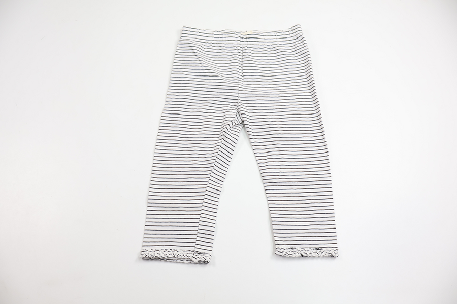 Korte stribede leggings fra H&M - Størrelse 110 - Hvid