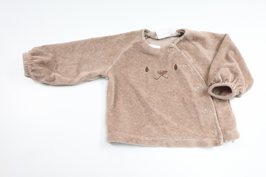 Fleecetrøje med bamse fra My Wear Baby - Størrelse 74 - Beige