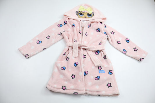 Badekåbe/Morgenkåbe i fleece fra Lol Surprise - Størrelse 122/128 - Rosa