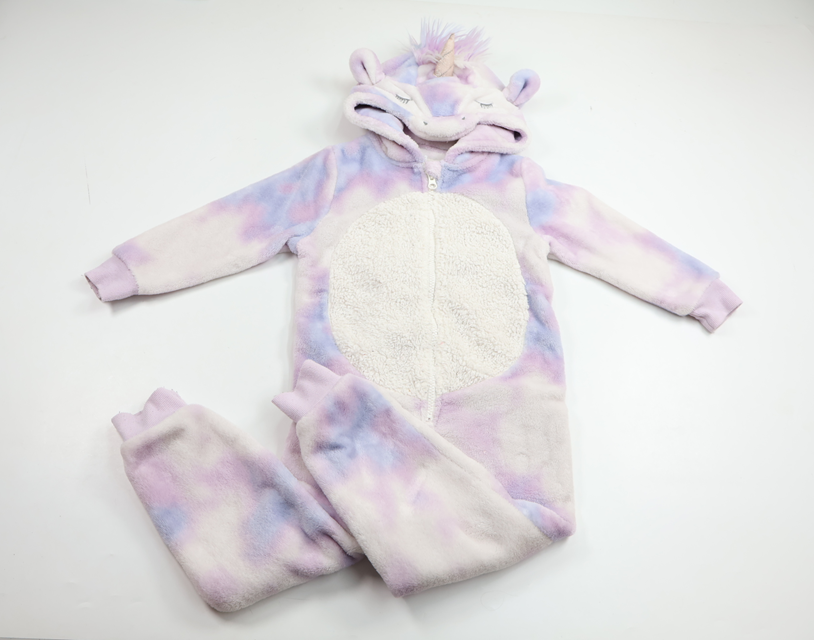 Jumpsuit Enhörning i fleece från Next - Storlek 104 - Lila