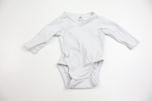 Stribet slå om-body fra H&M - Størrelse 56 - Blå