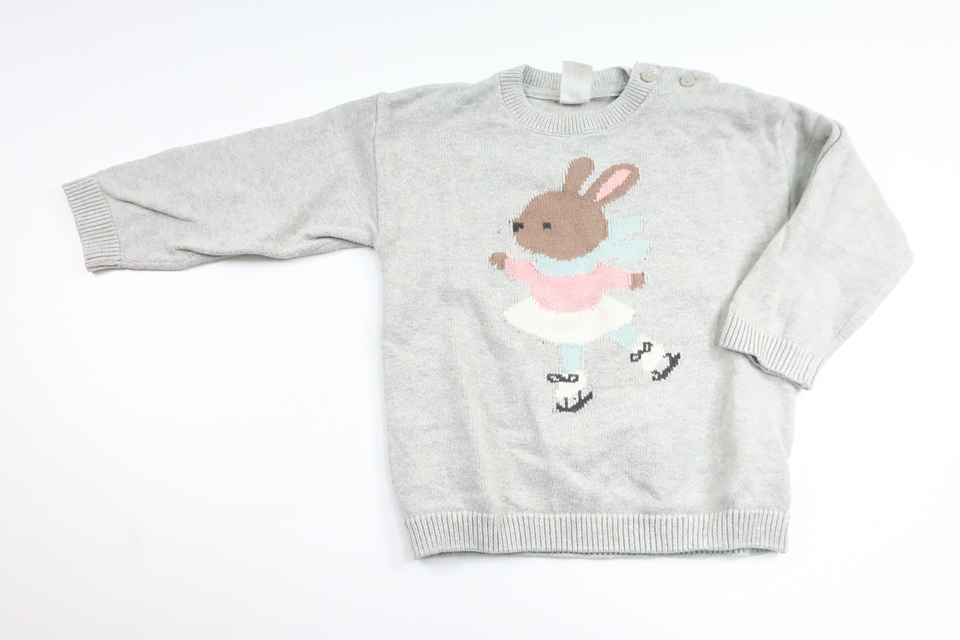 Strikket sweater fra H&M - Størrelse 86 - Grå