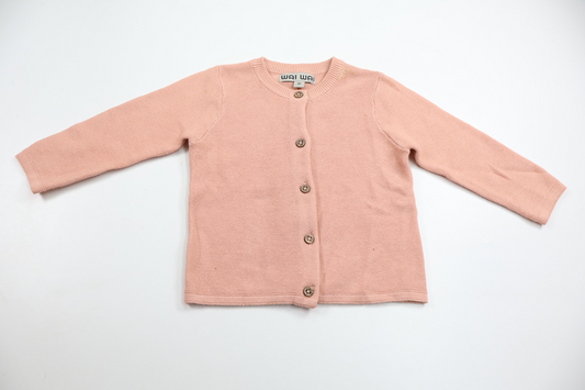 Strikket cardigan fra Wai Wai - Størrelse 86 - Rosa