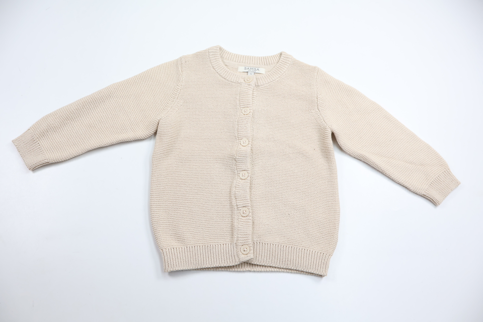 Stickad kofta från Samsa Young - Storlek 92 - Beige