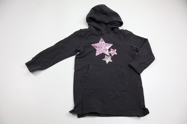 Sweatshirtkjole med hætte fra Uniq Studio - Størrelse 98/104 - Grå