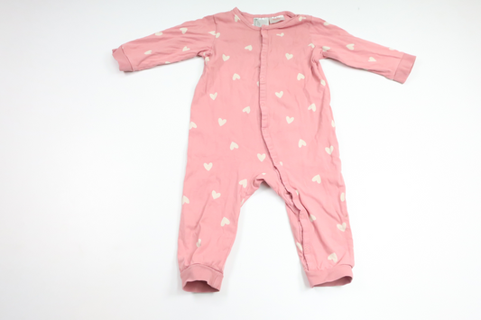 Pyjamas med hjerter fra H&M - Størrelse 80 - Lyserød