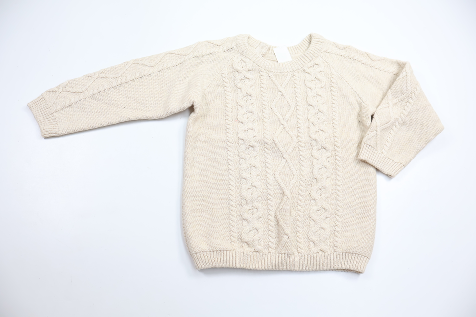 Stickad tröja från H&M - Storlek 92 - Benvit