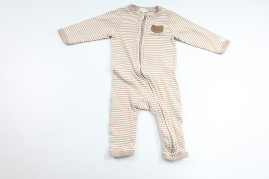 Stribbet pyjamas fra Newbie - Størrelse 62 - Beige