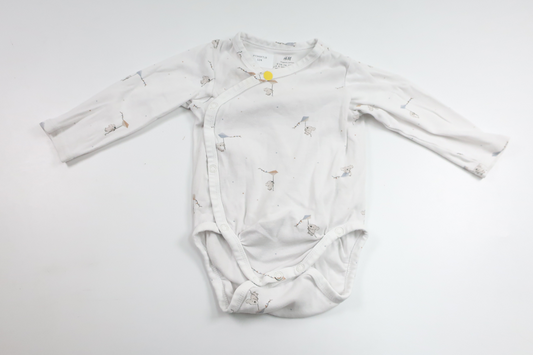 Wrap-body fra H&M - Størrelse 74 - Hvid