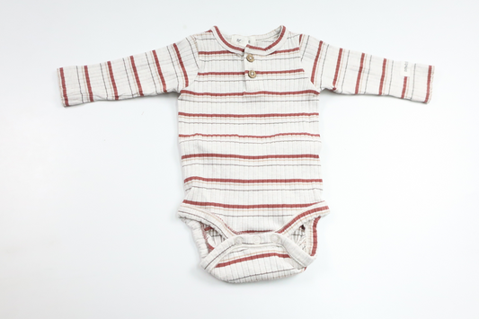 Ribbet bodysuit fra Newbie - Størrelse 56 - Beige