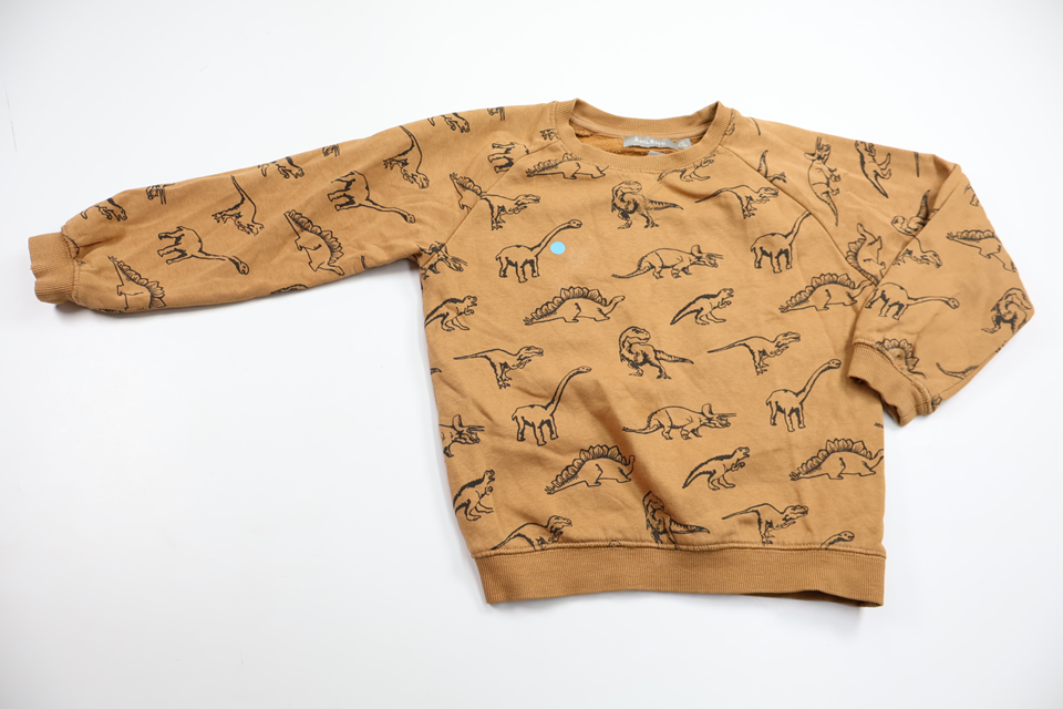 Sweatshirt med dinosaurier från Åhléns - Storlek 116 - Brun