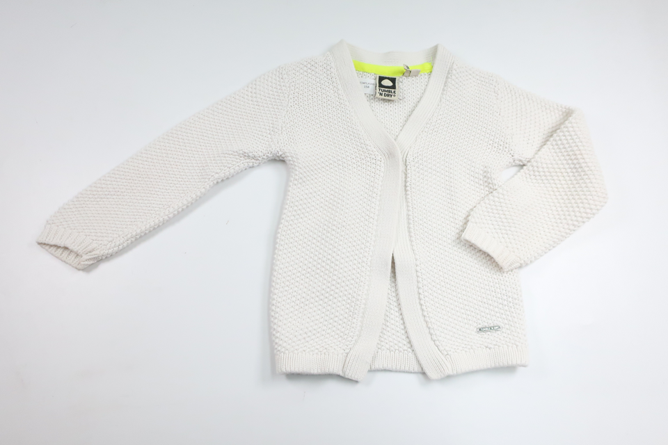 Strikket cardigan fra Tumble 'n Dry - Størrelse 98 - Hvid