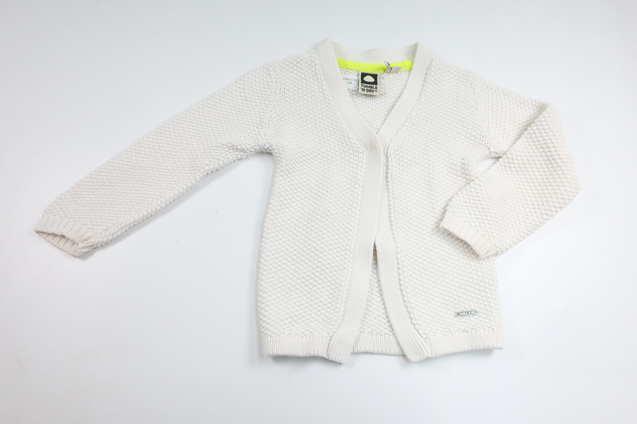 Strikket cardigan fra Tumble 'n Dry - Størrelse 98 - Hvid