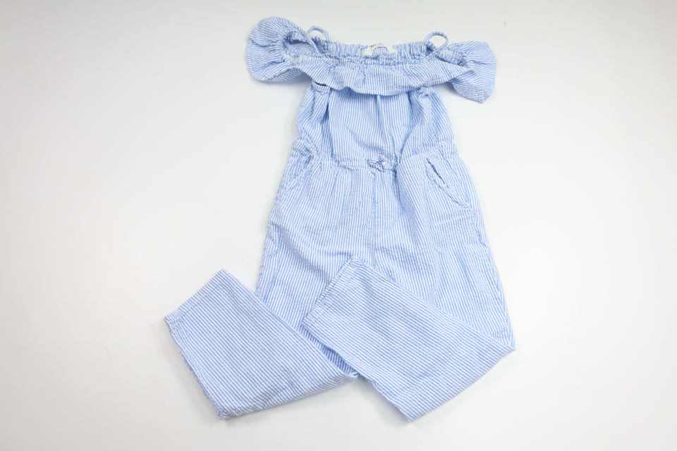 Stribet jumpsuit fra H&M - Størrelse 104 - Blå