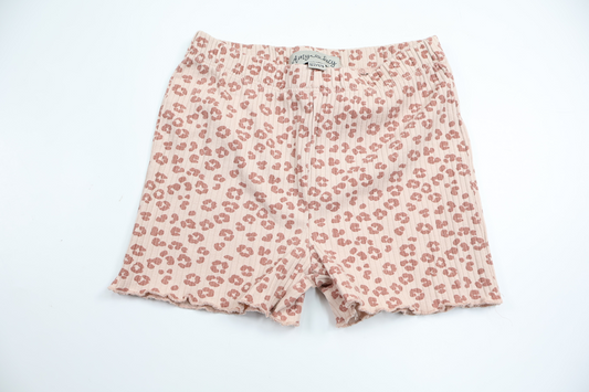 Ribbade leopardmönstrade shorts från Amy & Lucy - Storlek 122/128 - Rosa